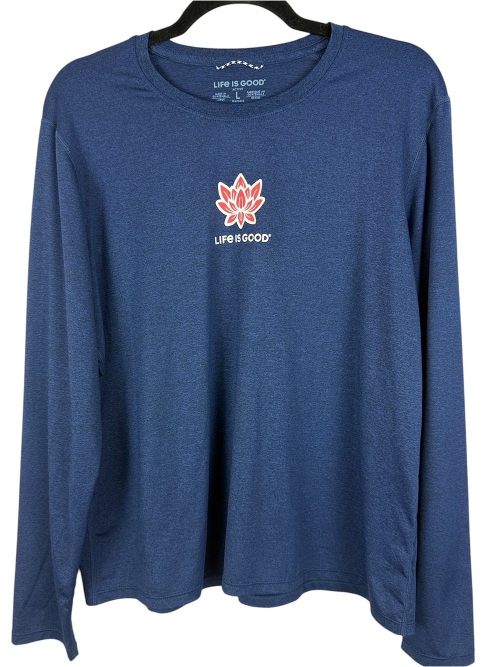 Life Is Good Active Lotus Flower Long Sleeve Performance Shirt - Women's Large
